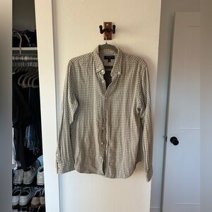 Banana Republic Slim Fit Green/White check Shirt - Size Medium